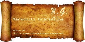 Markovitz Graciána névjegykártya